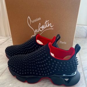 Christian Louboutin Black Spike Sock Donna Sneaker